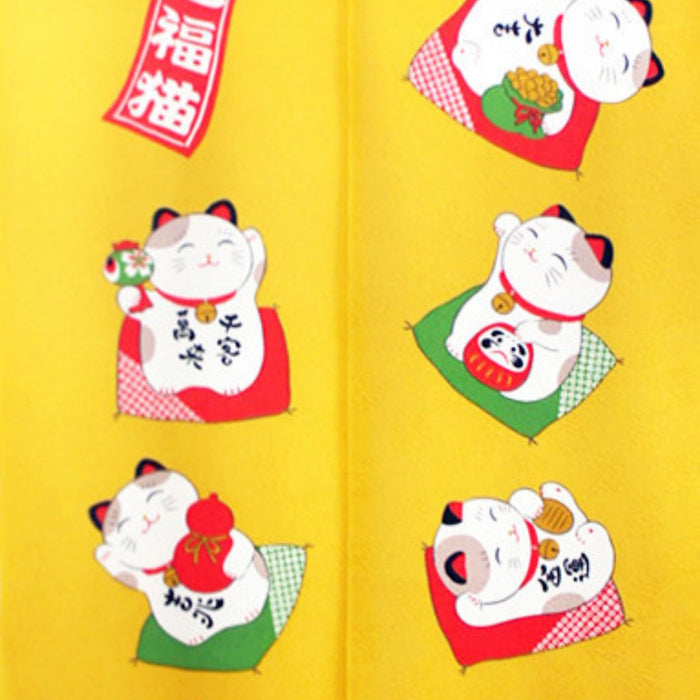 Shichi Fuku Neko Kin Noren (七福猫金幕) - "Seven Lucky Cats Golden Noren"