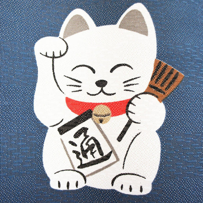 Shichi Fuku Neko Kon'yakushoku Noren (七福猫紺藥色幕) - "Seven Lucky Cats Navy Blue Noren"