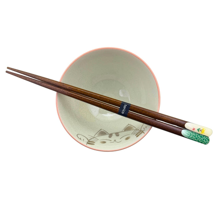 Kiiro Shiba Inu Seigaiha Green Chopsticks (黄色い柴犬青海波緑箸) - "Yellow Shiba Inu and Seigaiha Green" Chopsticks