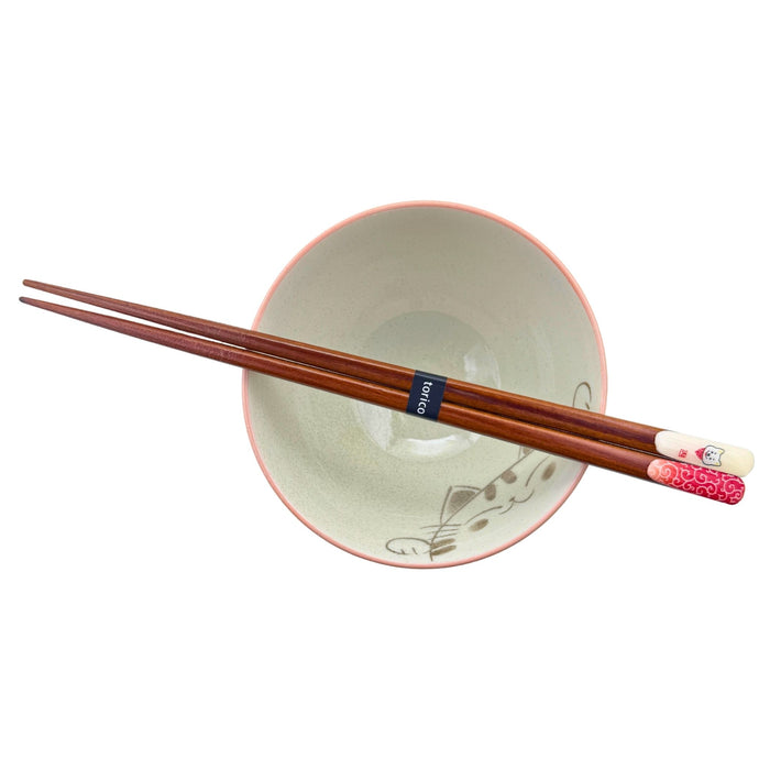 Shiroi Shiba and Aka Seigaiha Chopsticks (白い柴と赤青海波箸) - "White Shiba and Red Seigaiha" Chopsticks