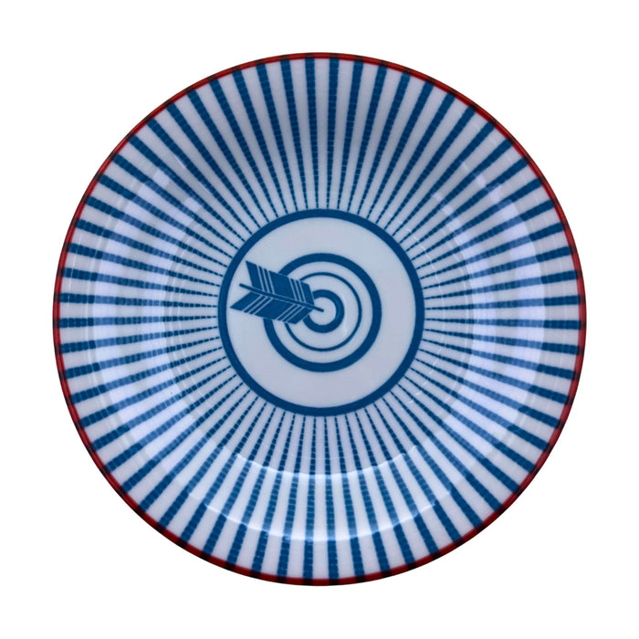 Seigaiha Ya Uzumaki Sara (青海波矢渦巻き皿) - "Blue Ocean Wave with Arrow Swirl" Plate