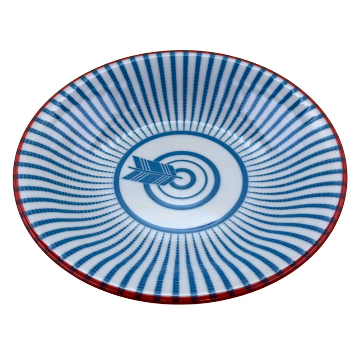 Seigaiha Ya Uzumaki Sara (青海波矢渦巻き皿) - "Blue Ocean Wave with Arrow Swirl" Plate