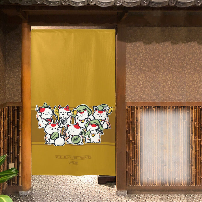 Kin Maneki Neko Noren (金招き猫のれん) - "Golden Beckoning Cats" Curtain