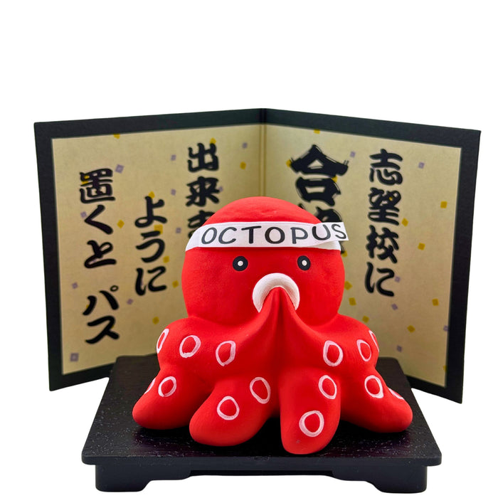 Inori no Akai Tako Okimono (祈りの赤い蛸の置物) - "Praying Red Octopus" Ornament