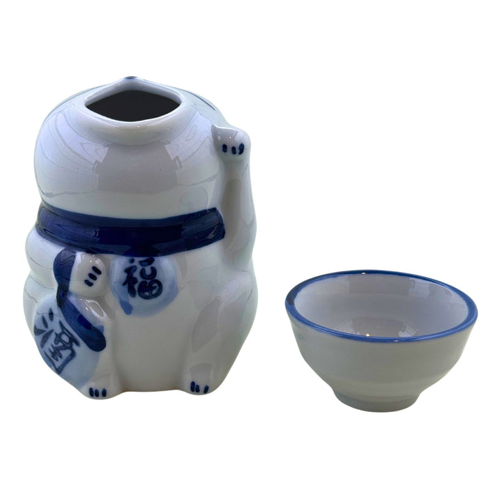 Maneki Neko Sake Tokkuri (招き猫酒徳利) - "Lucky Cat" Sake Set