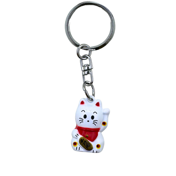 Kiyaku no Shiroi Shisha (白招き猫キーチェーン - 純潔の白い使者)" - "White Maneki Neko - Emissary of Purity" Keychain