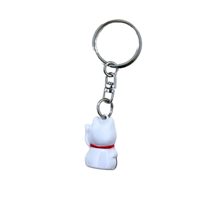 Kiyaku no Shiroi Shisha (白招き猫キーチェーン - 純潔の白い使者)" - "White Maneki Neko - Emissary of Purity" Keychain