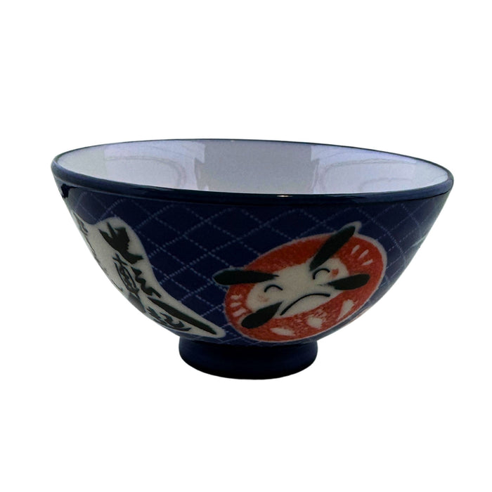 Aoi Daruma Fukuju Wan (青い達磨福寿碗) - "Blue Daruma Good Fortune" Bowl